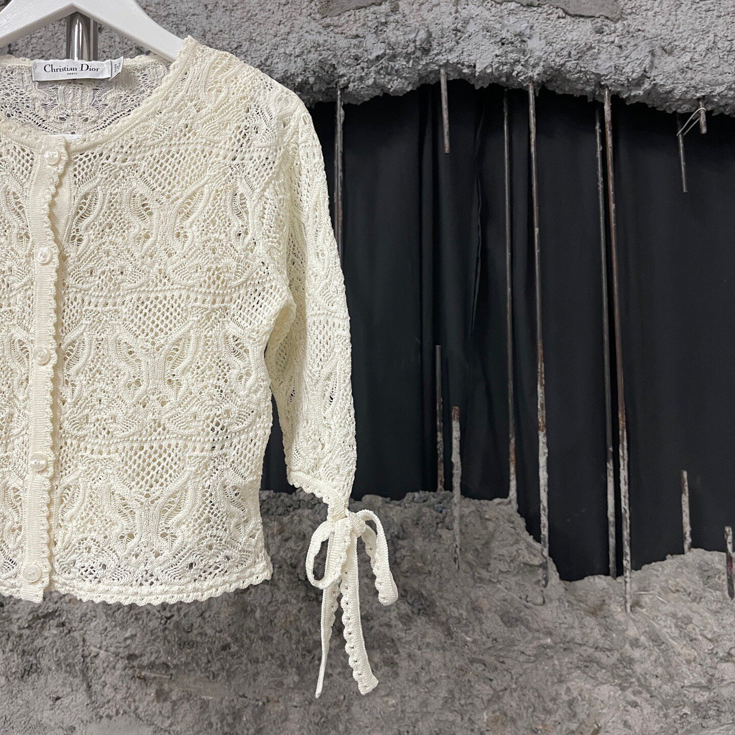 Dior 25SS Butterfly Lace Cardigan — label
