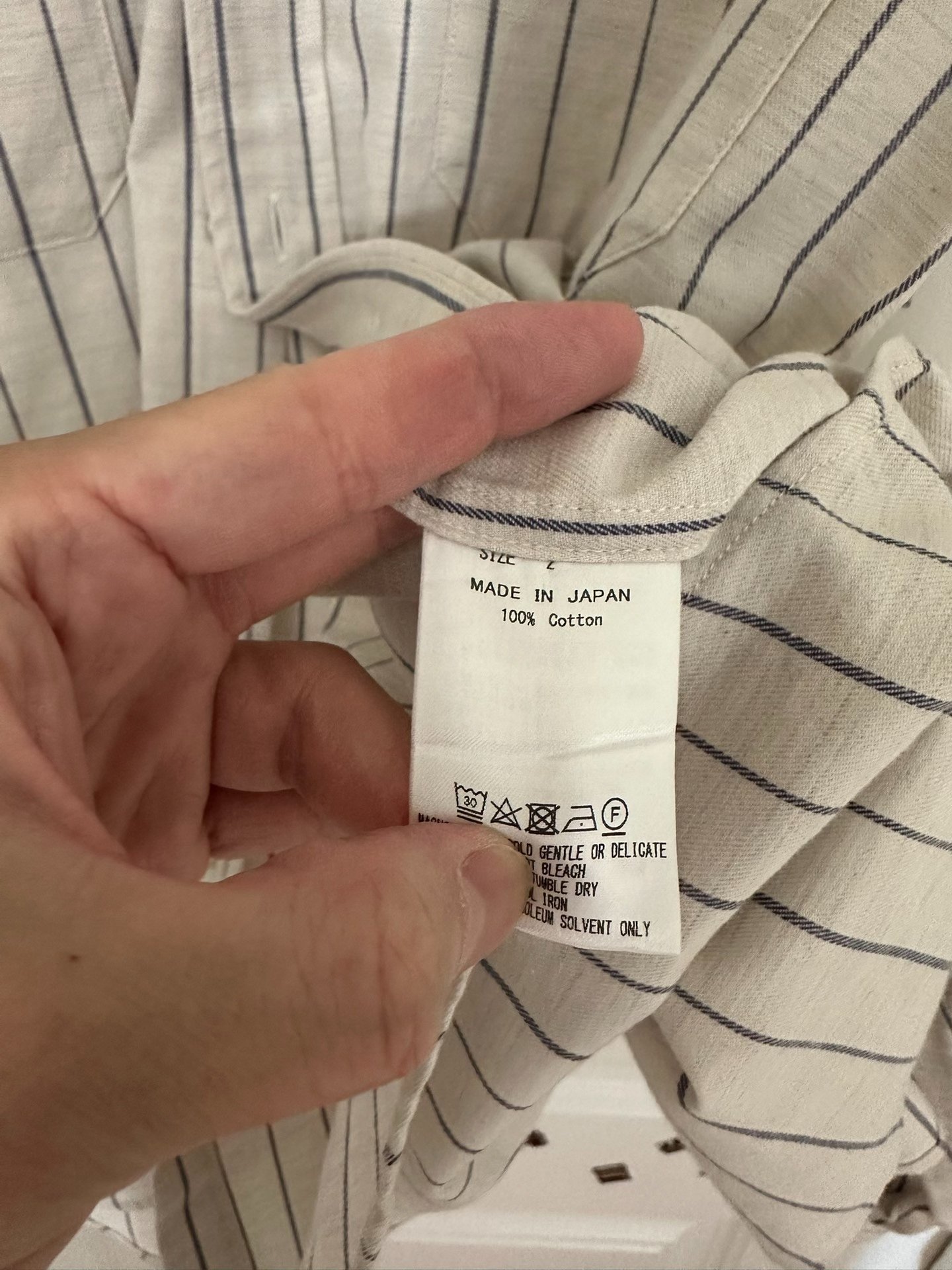Marka Beige Vertical Striped Shirt — back