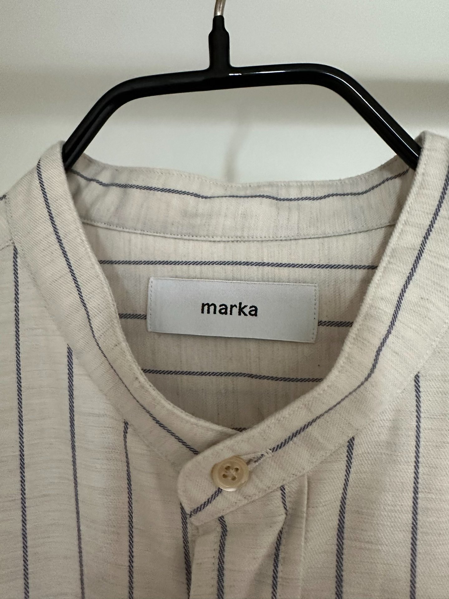 Marka Beige Vertical Striped Shirt — detail