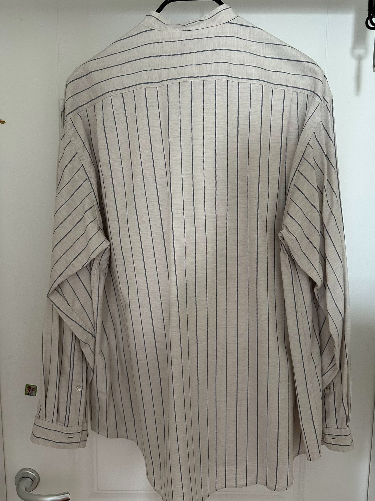 Marka Beige Vertical Striped Shirt — front