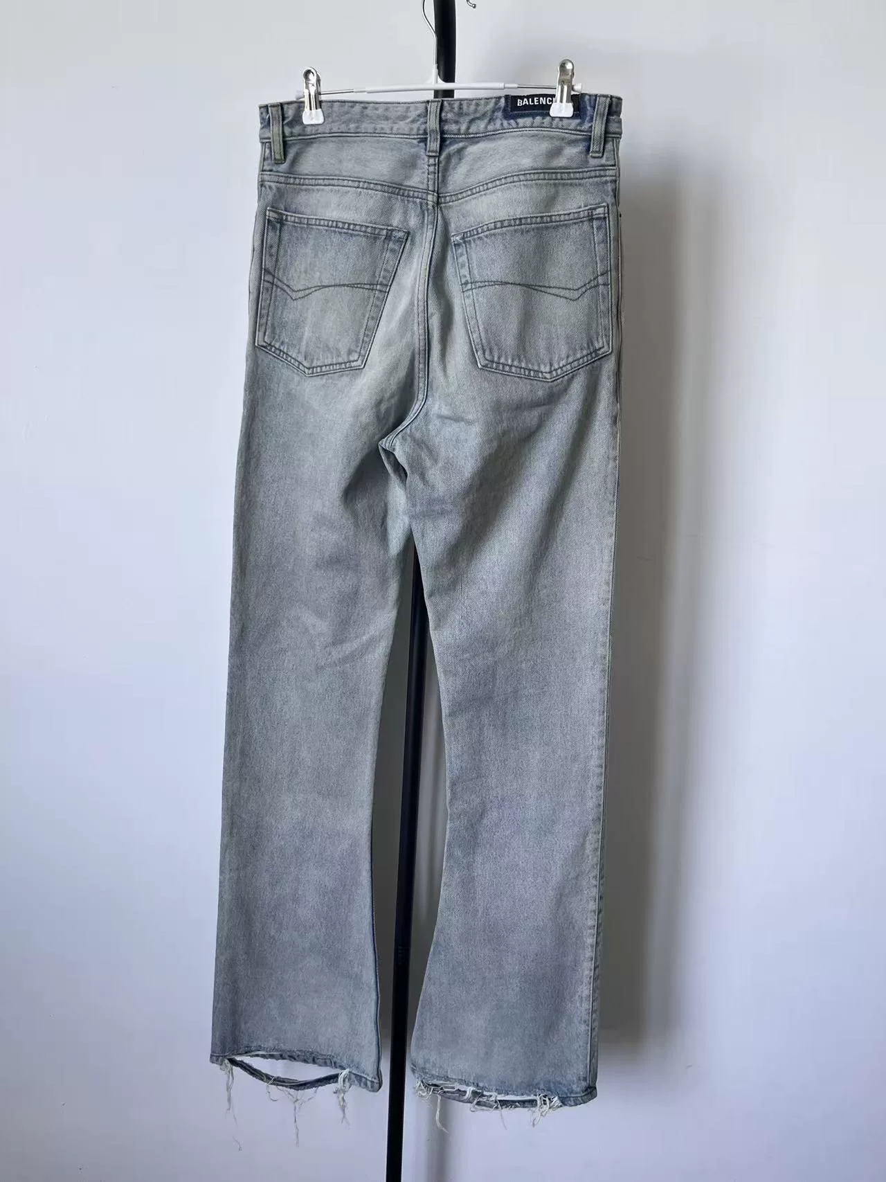 Balenciaga Men's Distressed Straight-Leg Jeans — front
