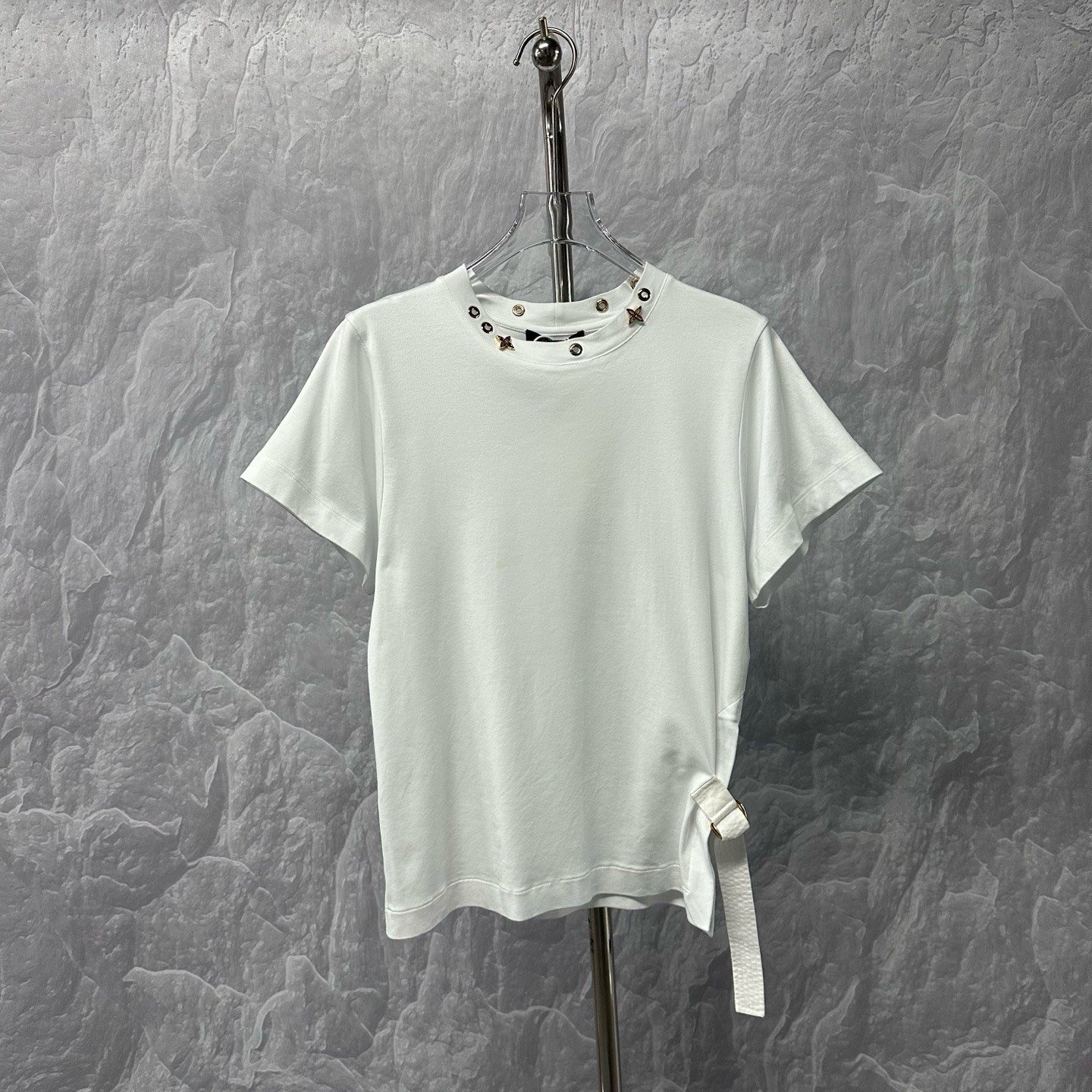 Louis Vuitton Side Strap Gold Collar Top — front