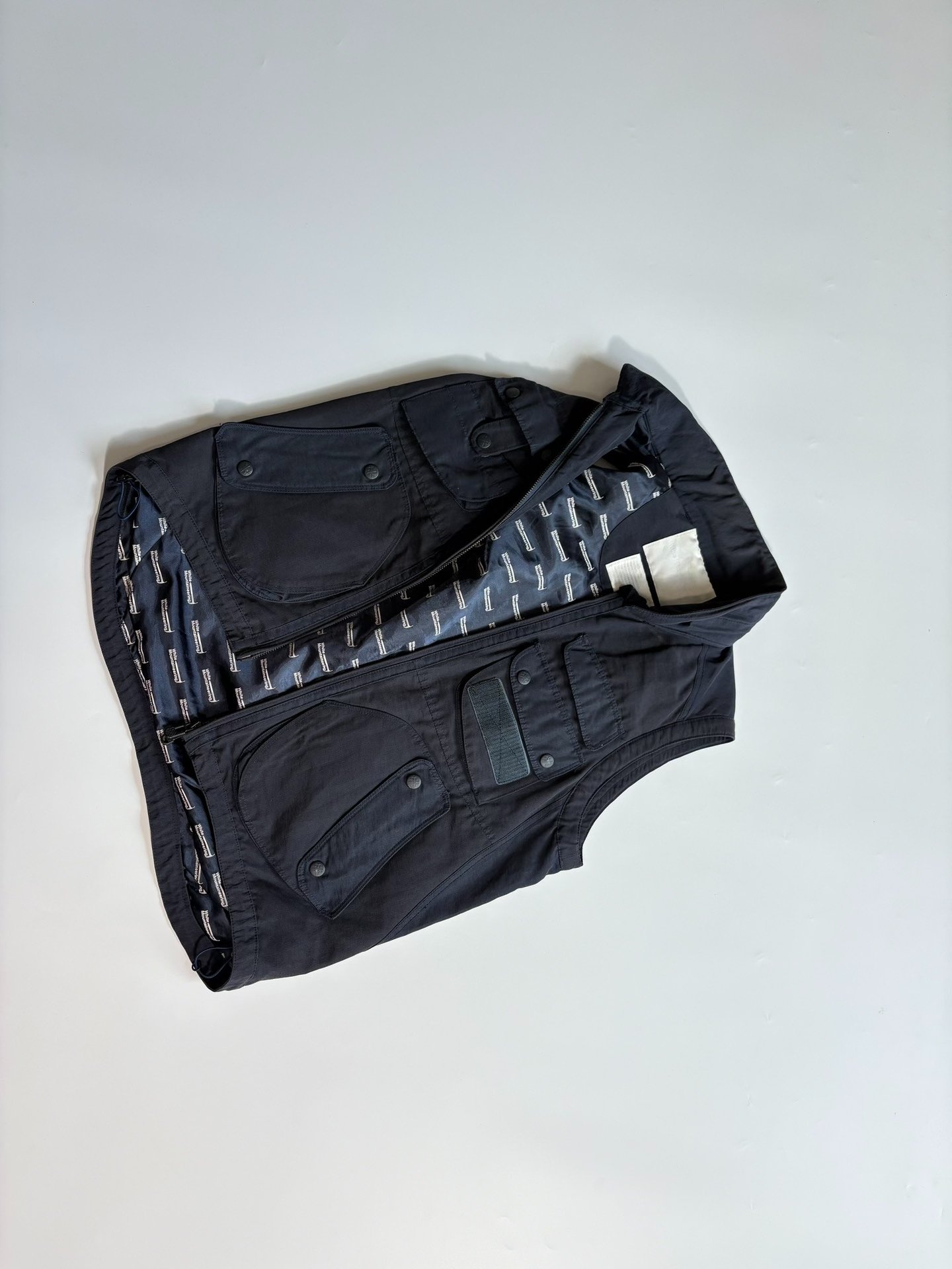 White Mountaineering Dark Blue Vest — front