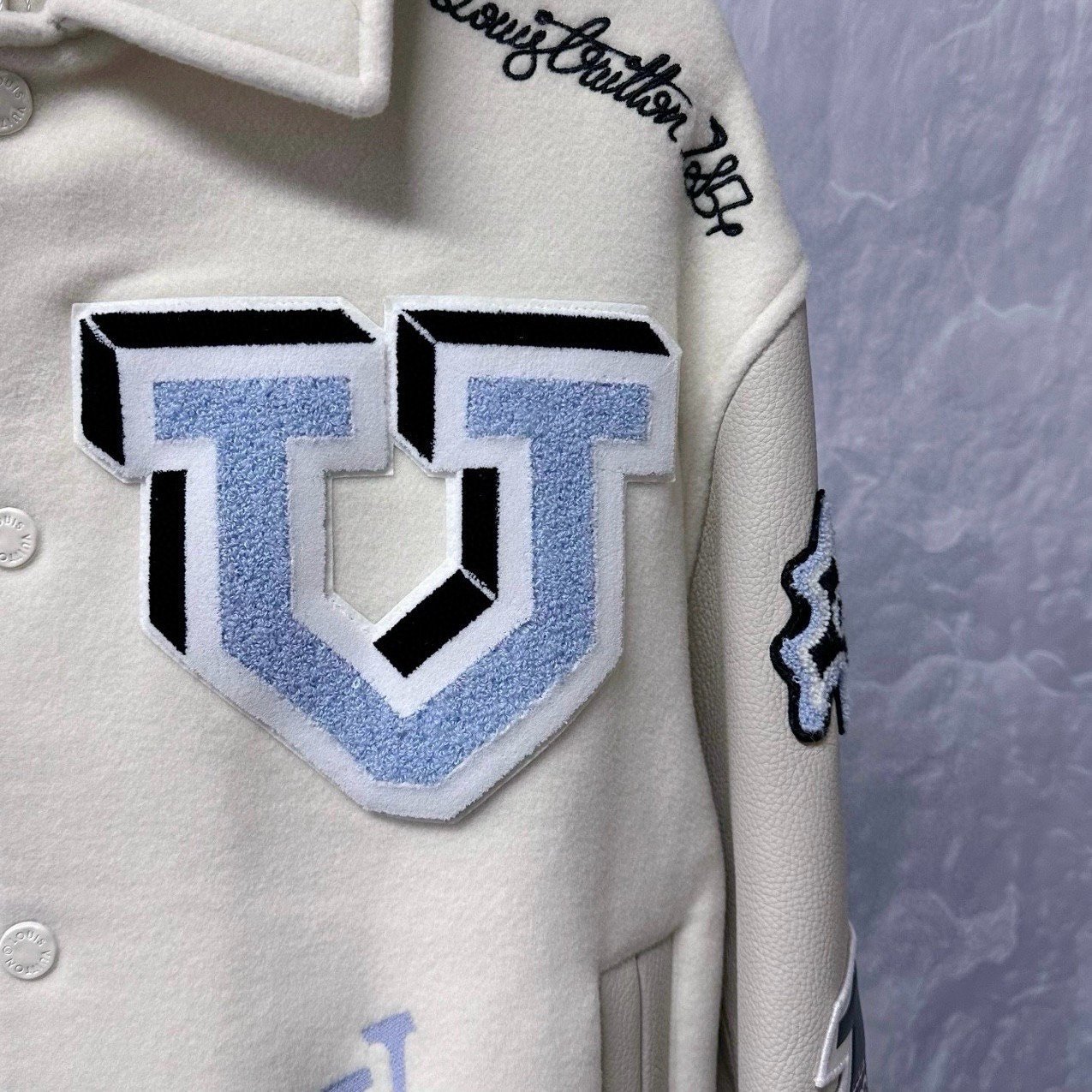 Louis Vuitton Bugs Bunny Embroidered Baseball Jacket — detail