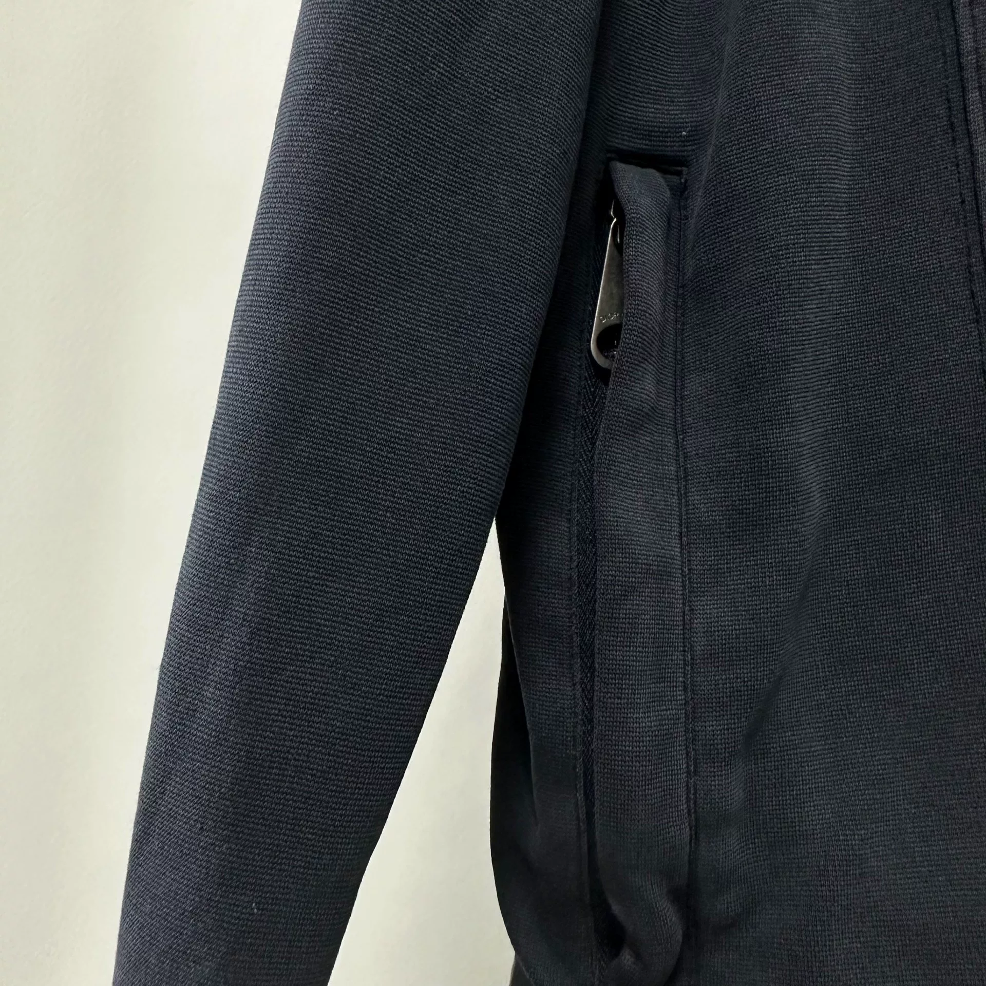 Dior Black Distressed Small Bee Zip Hoodie — back
