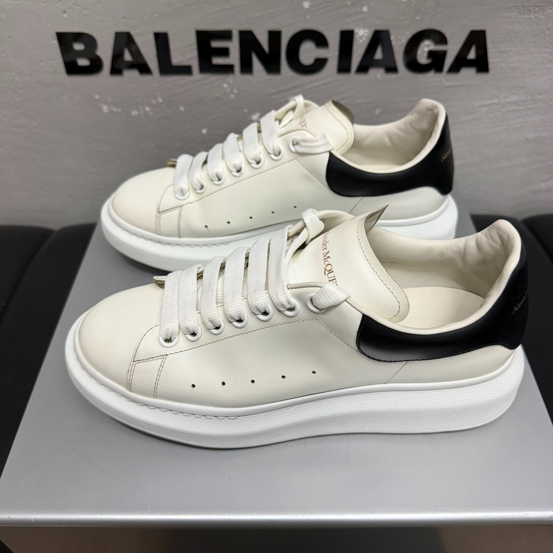 Balenciaga x McQueen White Black Sneakers — detail