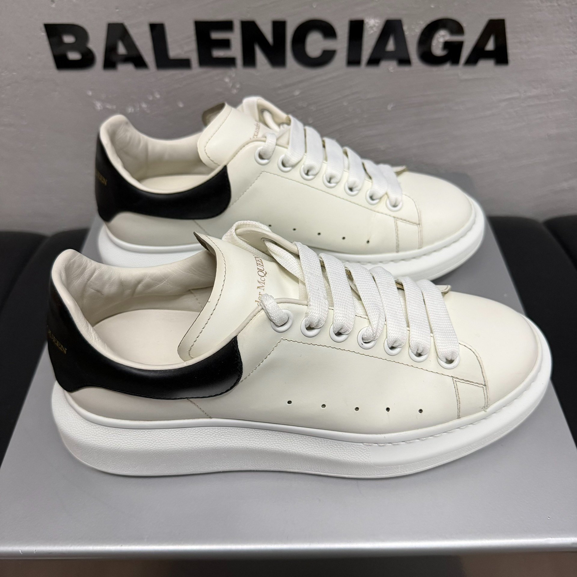 Balenciaga x McQueen White Black Sneakers — back