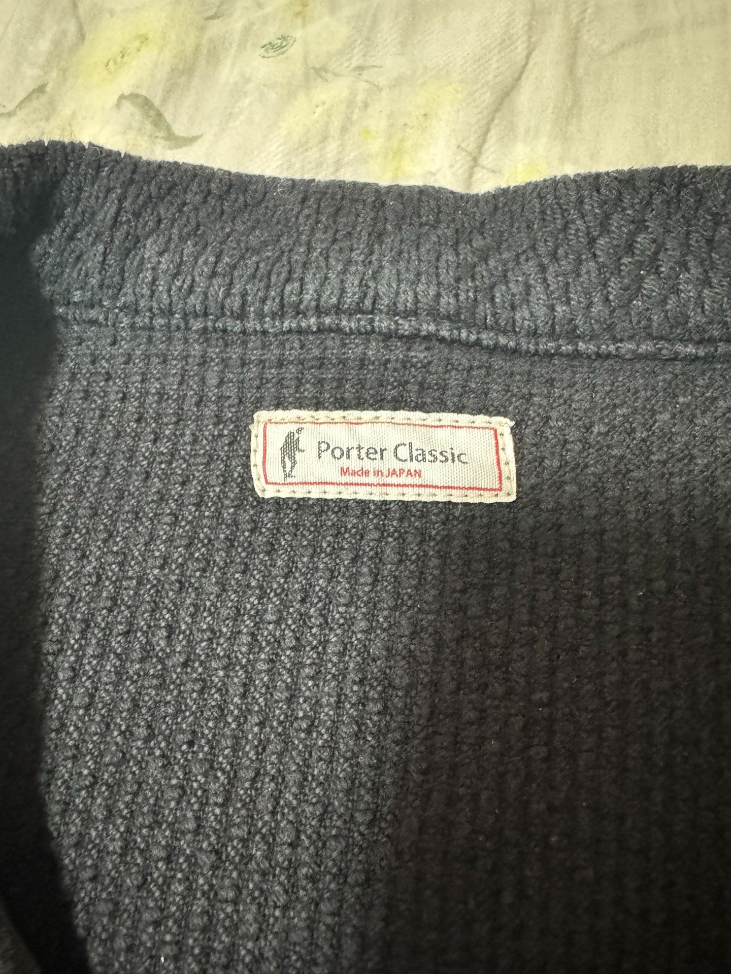 Porter Classic Double-Breasted Blue Jacket — label