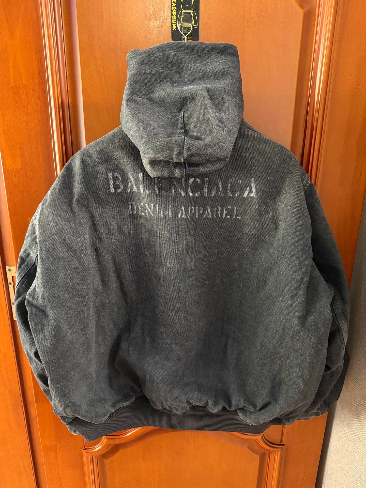 Balenciaga Distressed Denim Bomber Jacket