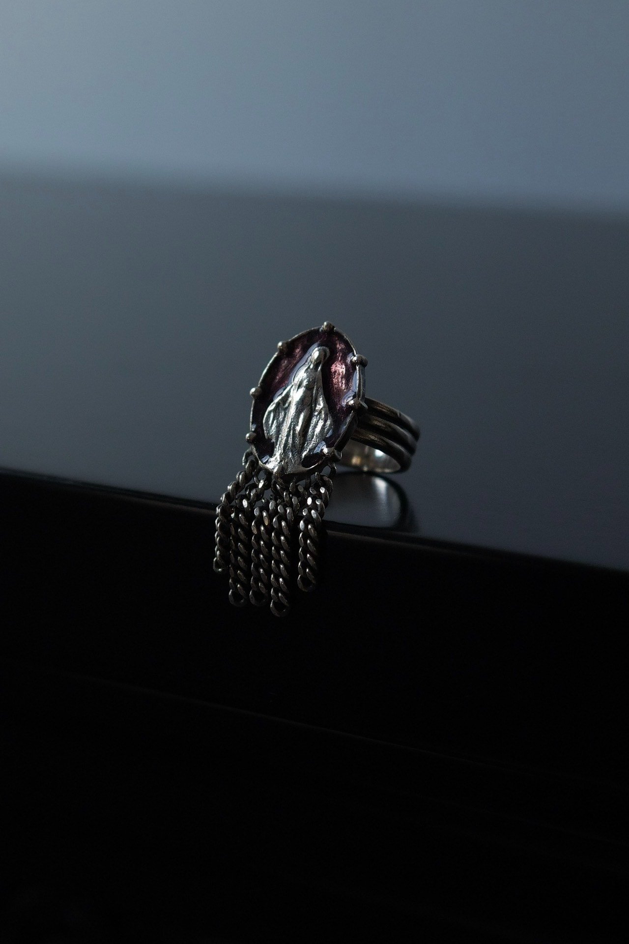 Jean Paul Gaultier Archive Silver Red Ring — front