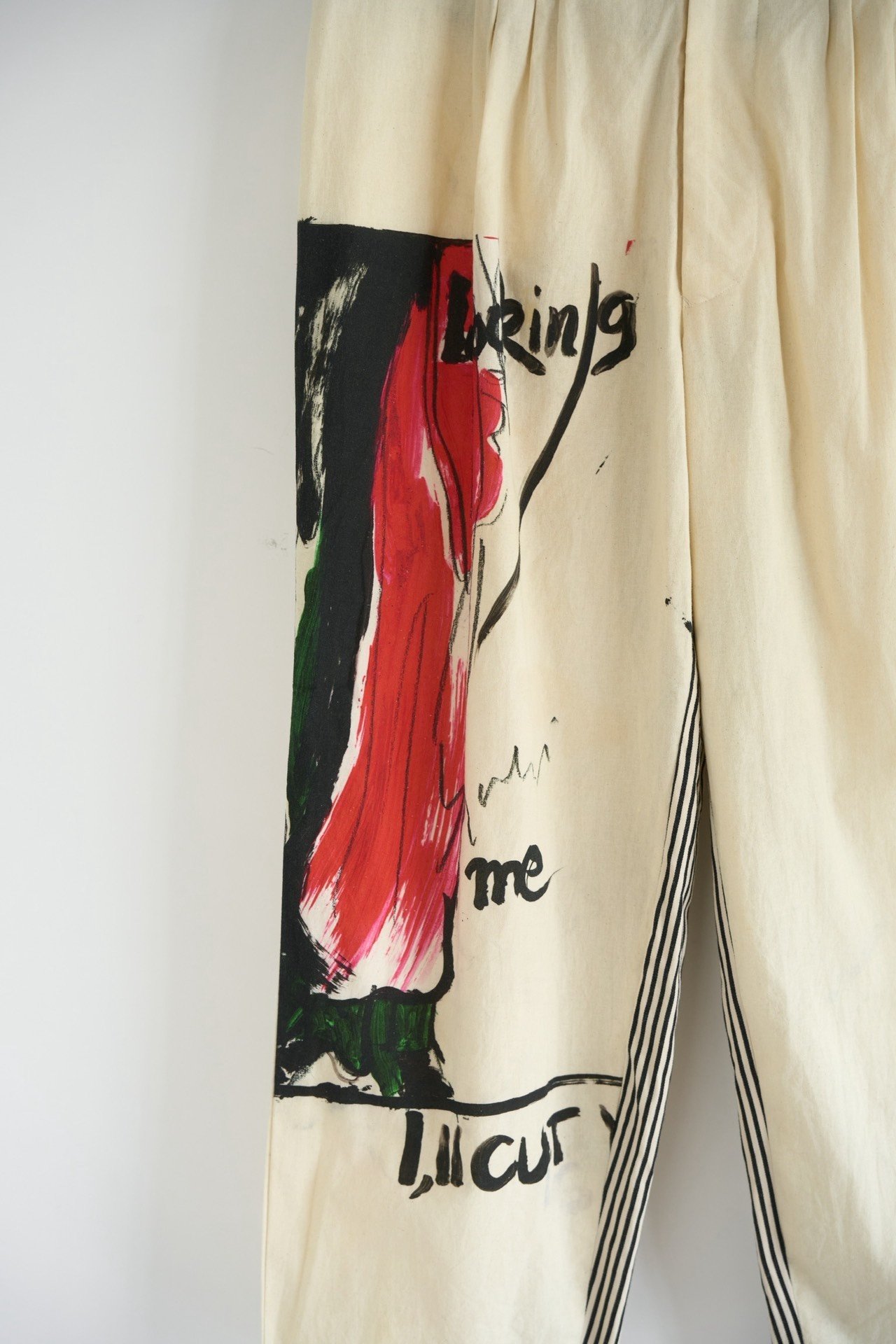 Yohji Yamamoto 17SS Hand-painted Trousers — detail