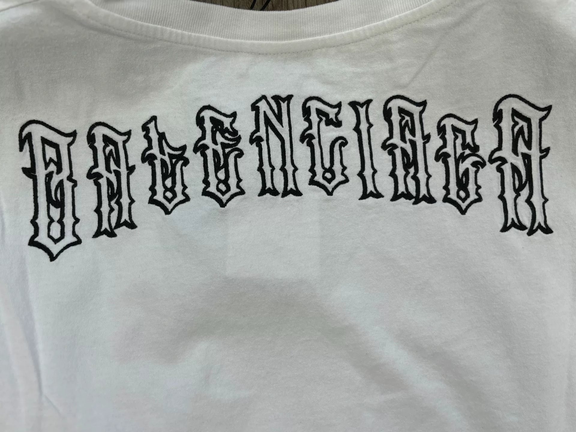 Balenciaga Gothic Font Back Print T-Shirt — detail