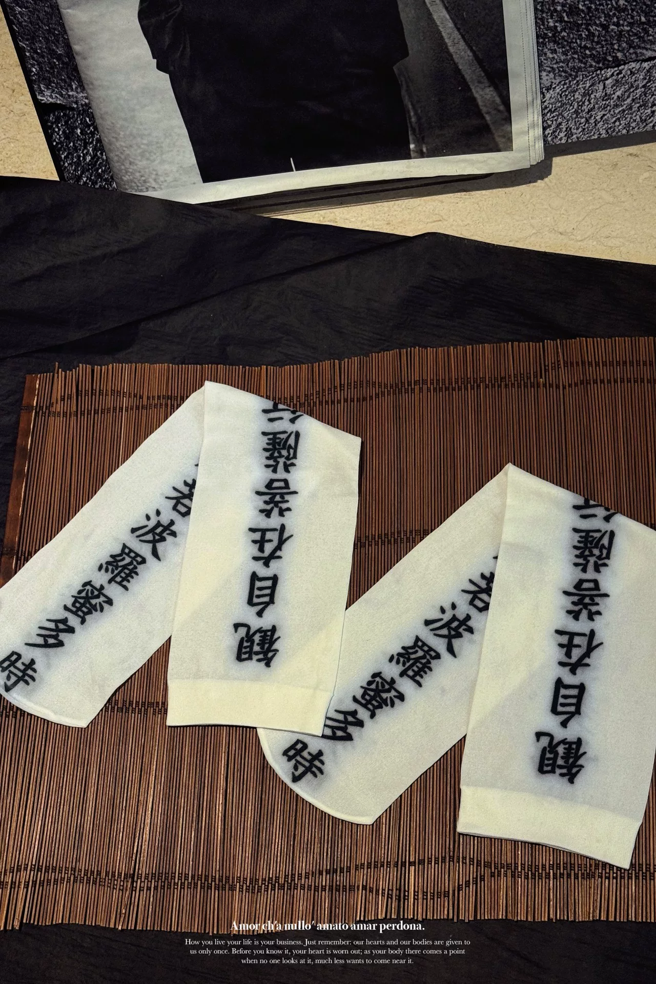 Yohji Yamamoto 02SS Heart Sutra Socks — back