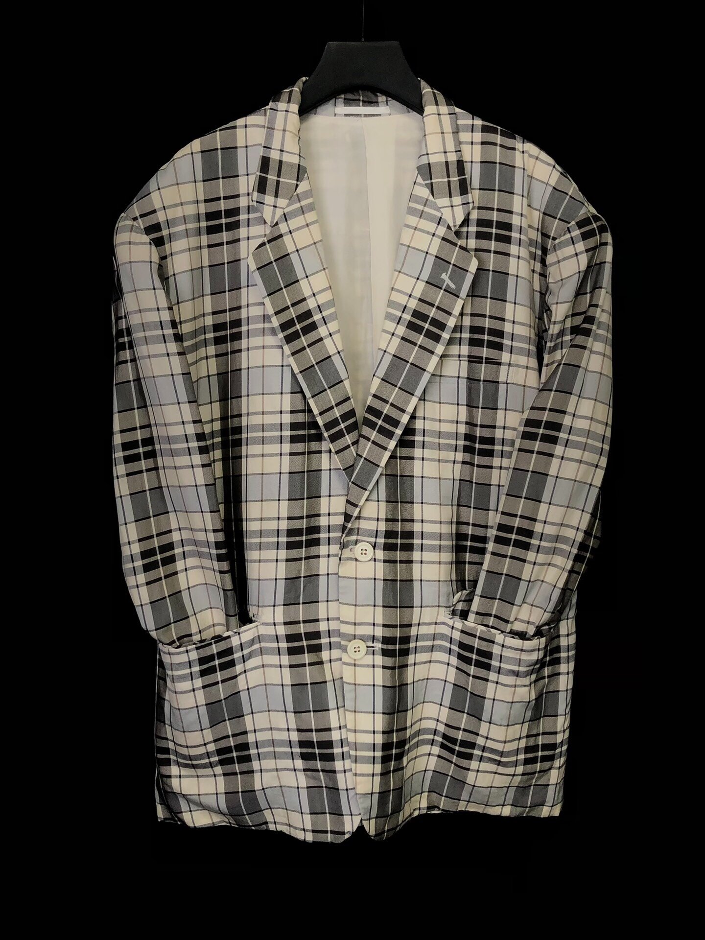 Comme des Garçons 1987SS Silk Plaid Coat — front