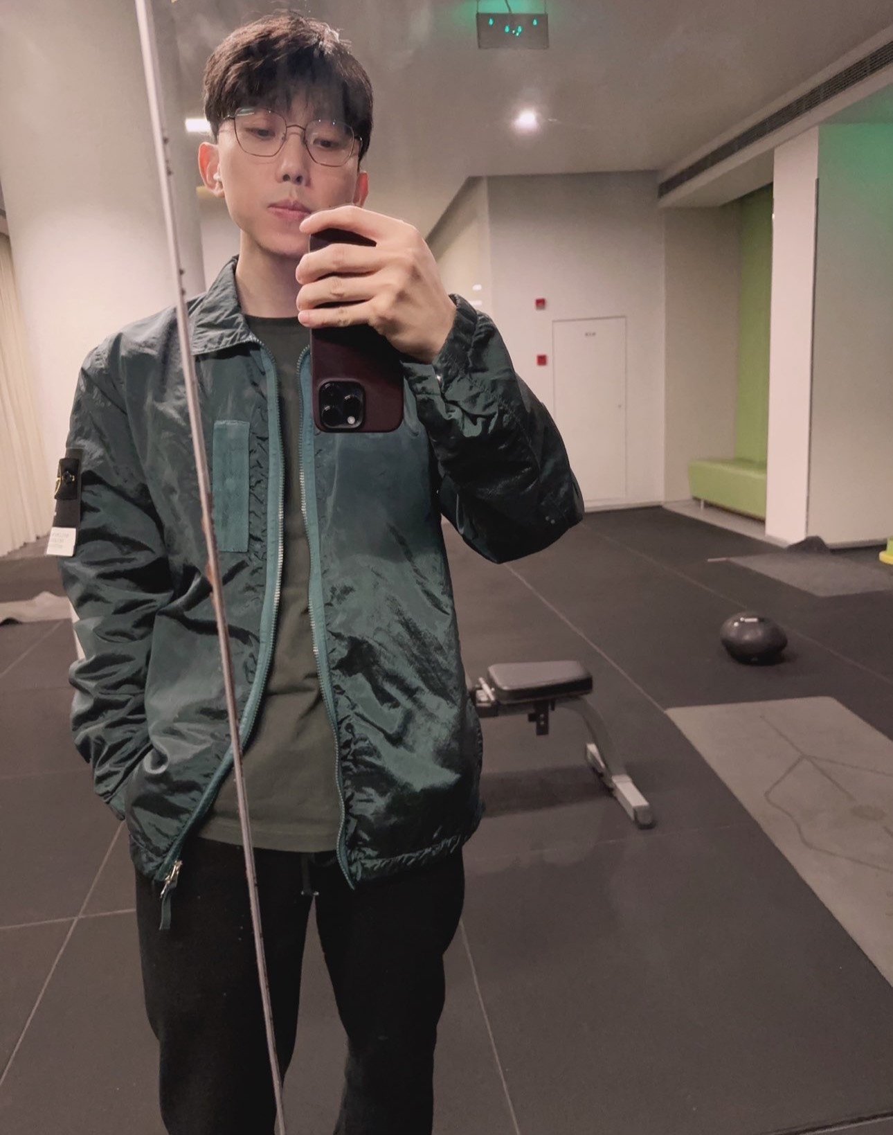 Stone Island Metallic Nylon Puffer Jacket — detail
