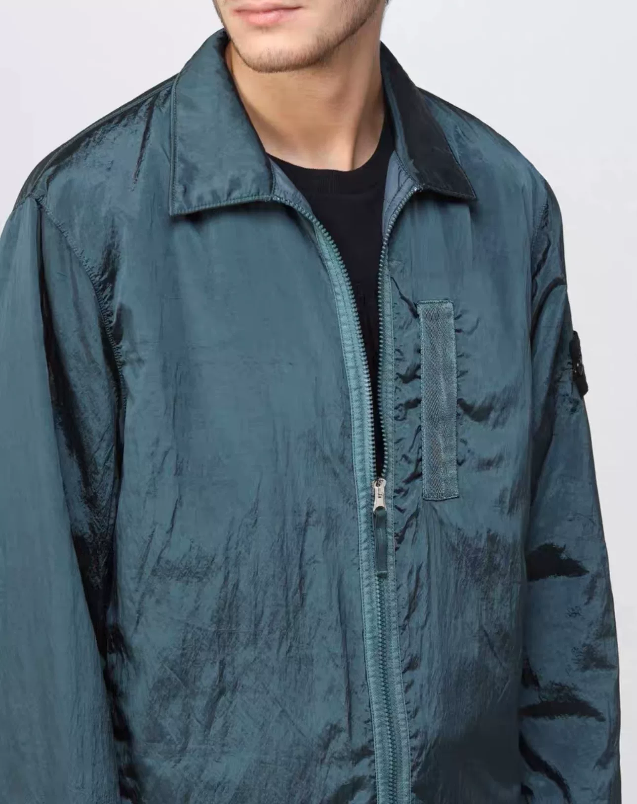 Stone Island Metallic Nylon Puffer Jacket — back