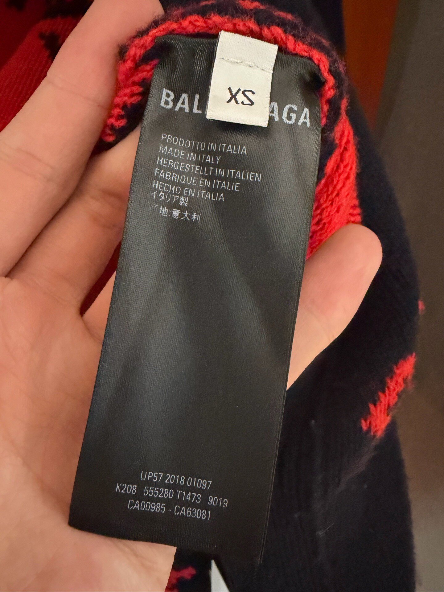 Balenciaga Logo Print Colorblock Cardigan — back