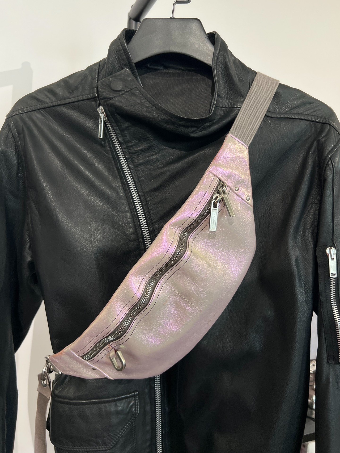 Rick Owens Iridescent Pink Crossbody Bag