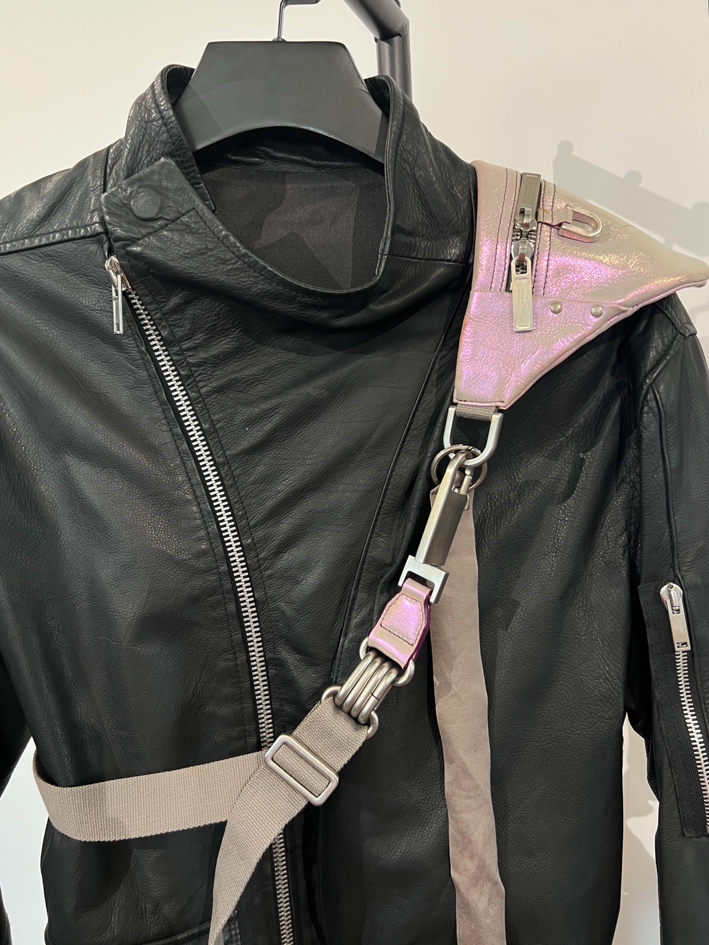 Rick Owens Iridescent Pink Crossbody Bag — front