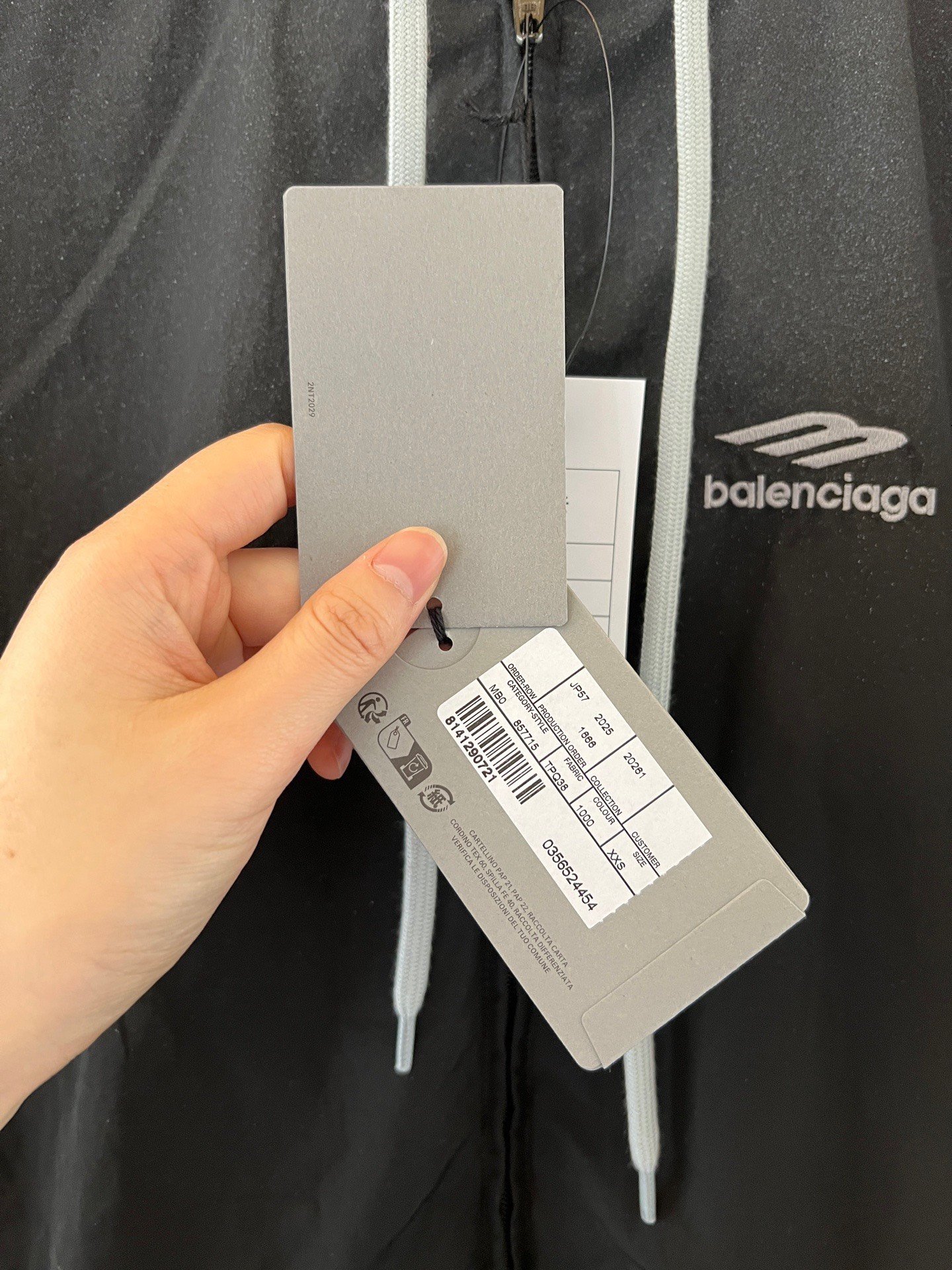Balenciaga Embroidered Logo Hooded Nylon Jacket — back
