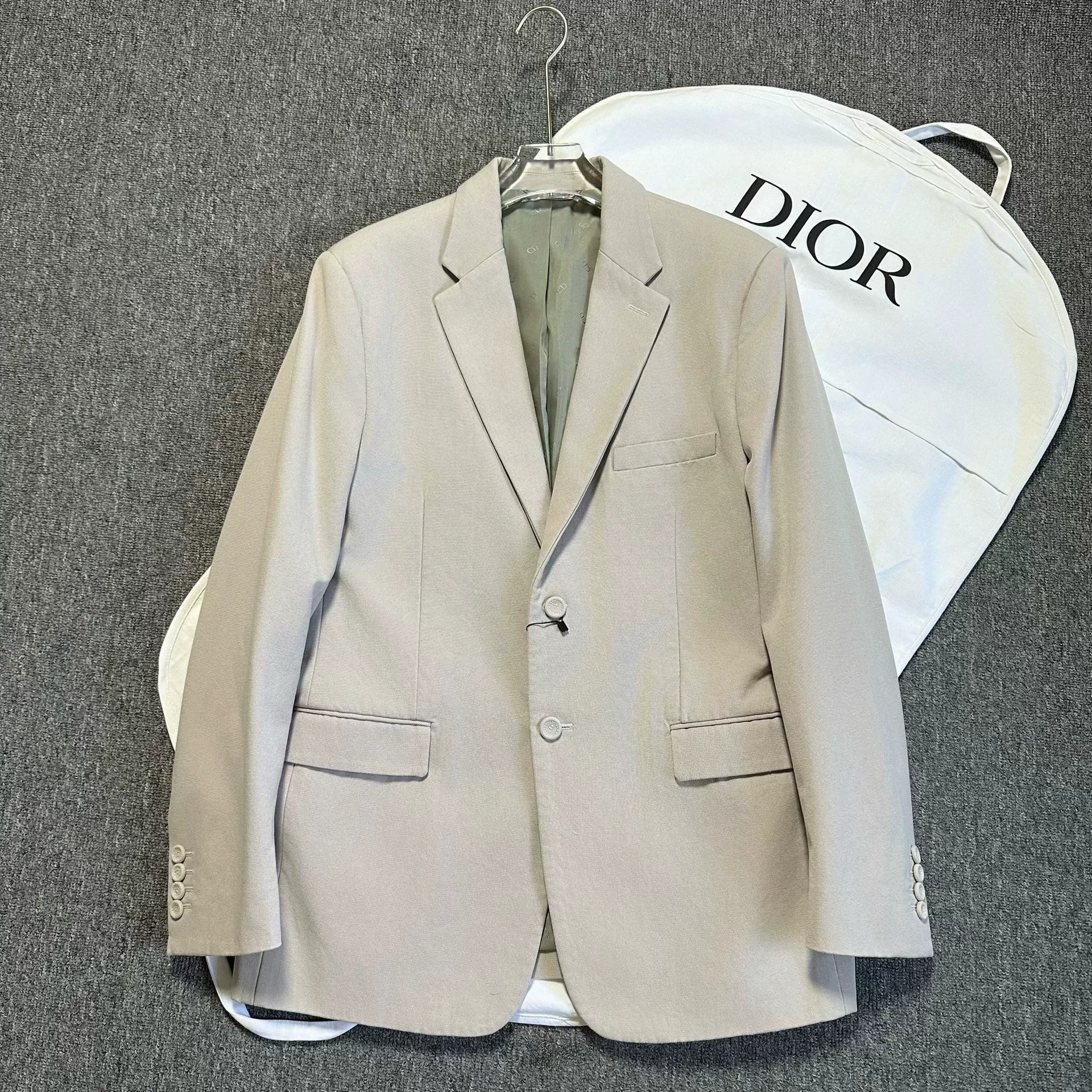 Dior Beige Single-Breasted Lapel Blazer