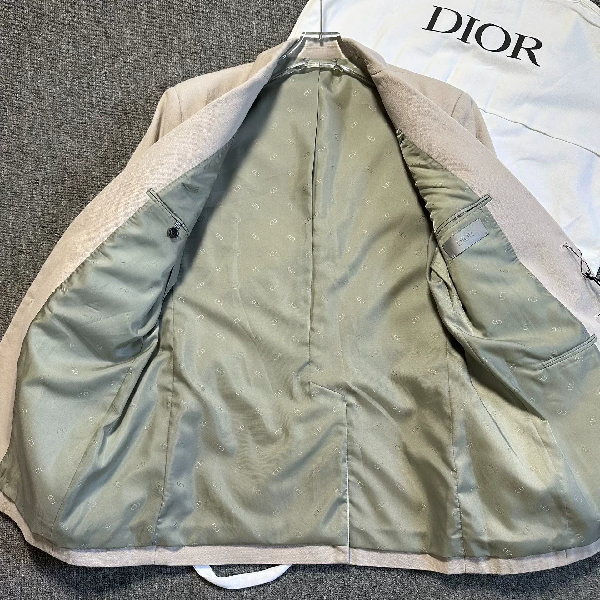 Dior Beige Single-Breasted Lapel Blazer — label