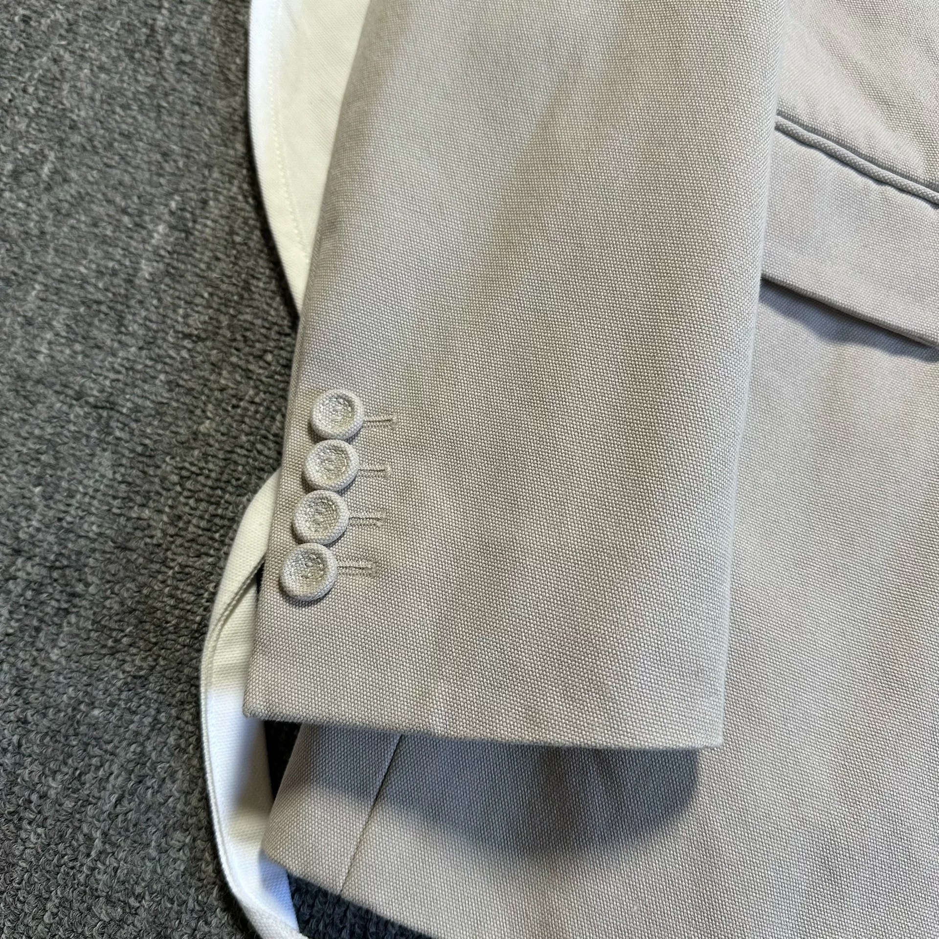 Dior Beige Single-Breasted Lapel Blazer — front