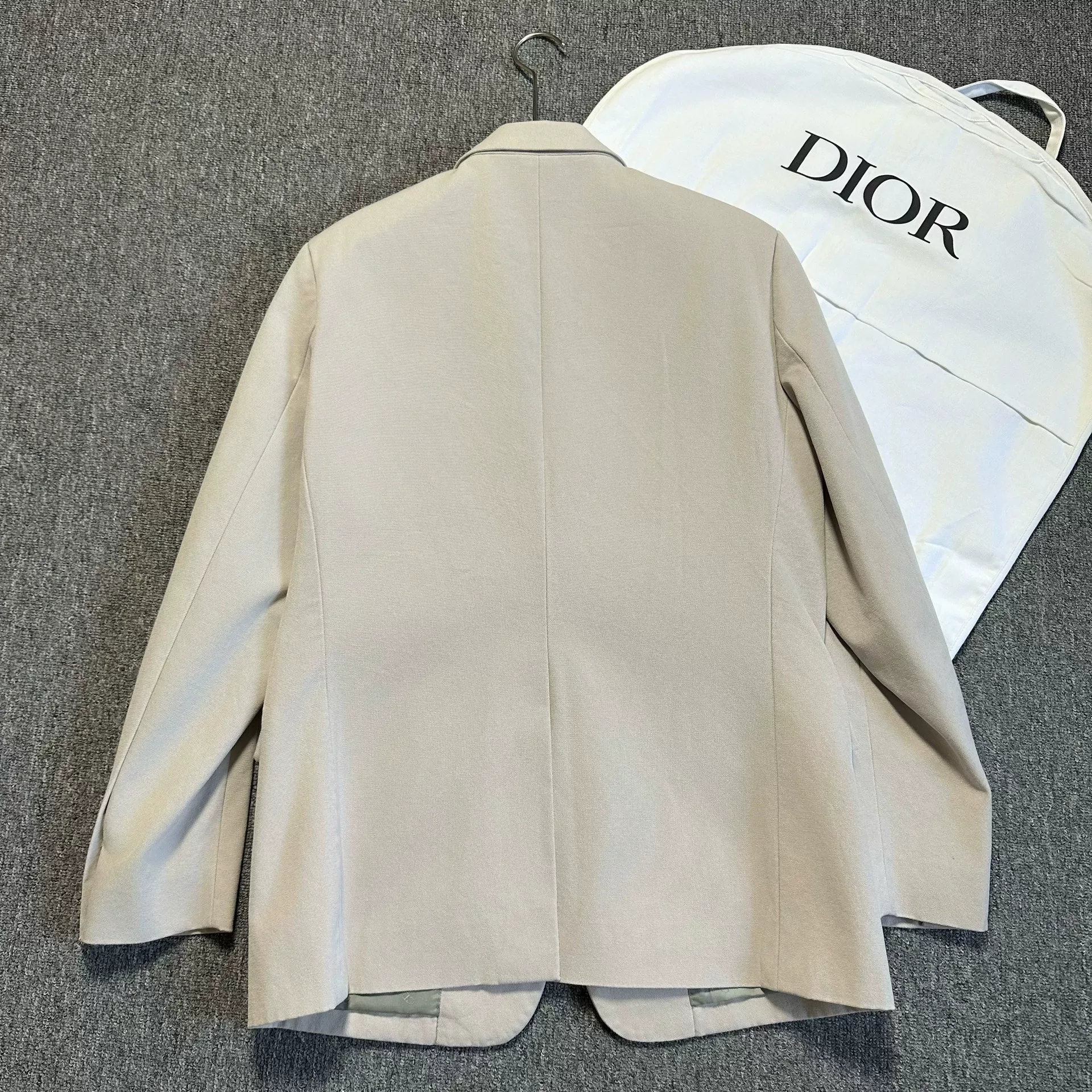 Dior Beige Single-Breasted Lapel Blazer — detail