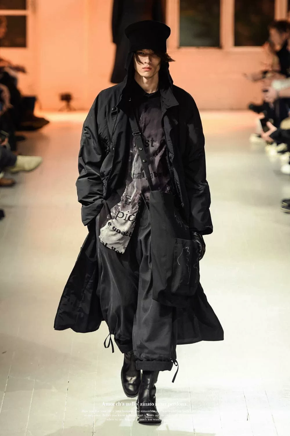 Yohji Yamamoto 20AW Black Long Coat — front