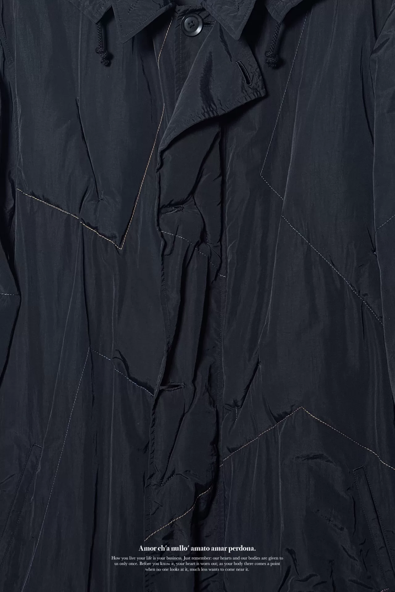 Yohji Yamamoto 20AW Black Long Coat — label