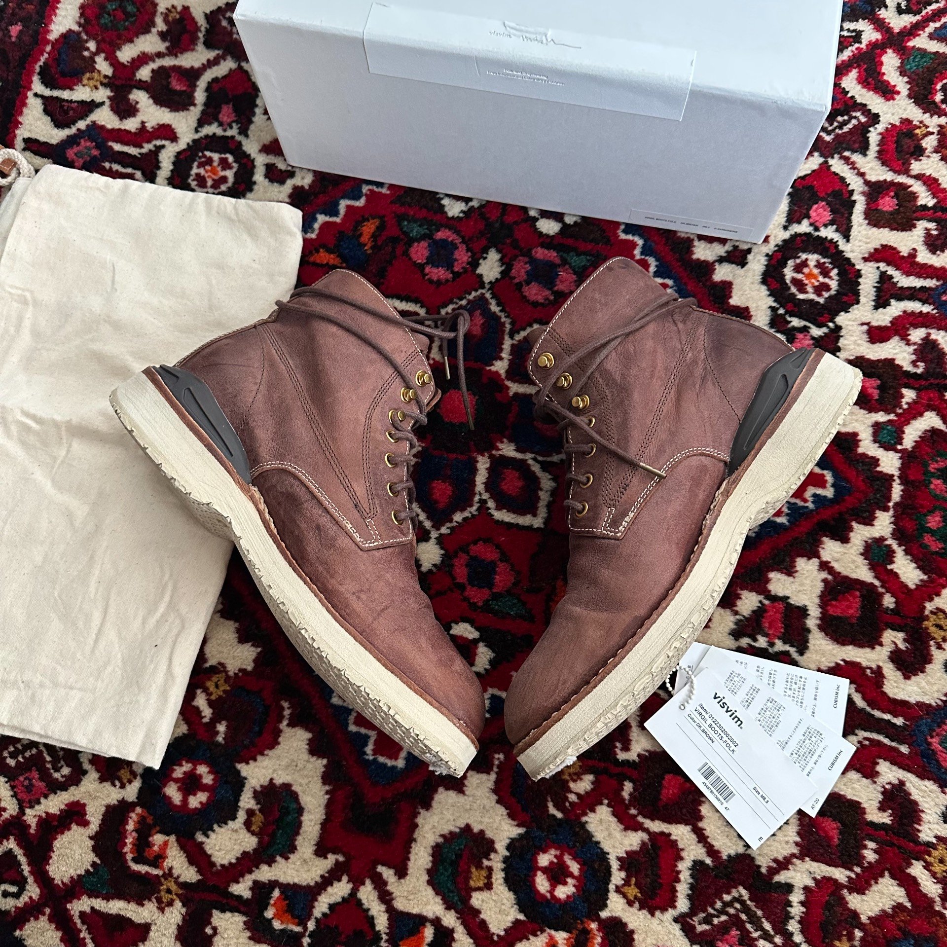 visvim 22AW Virgil Folk Leather Boots — label