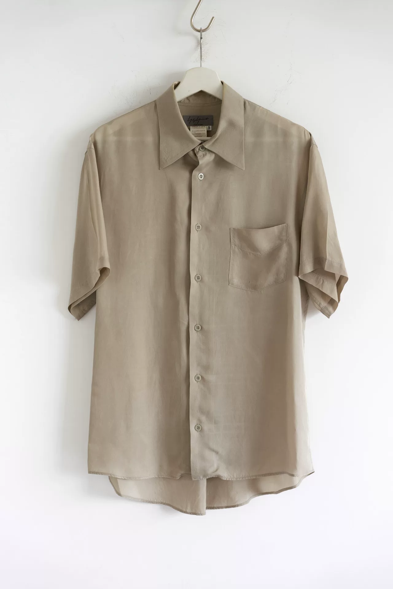Yohji Yamamoto 04ss Beige Cupro Shirt