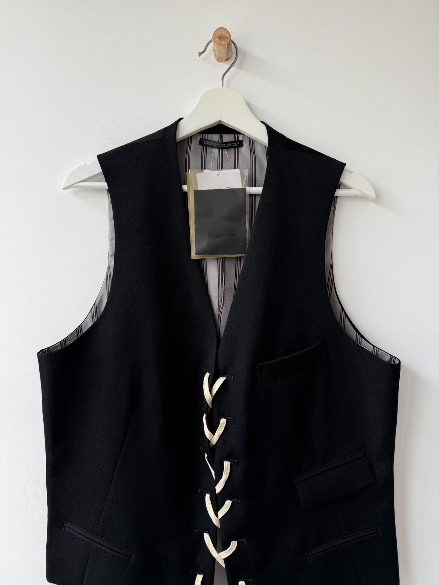 Yohji Yamamoto 21SS Lacing Vest — label