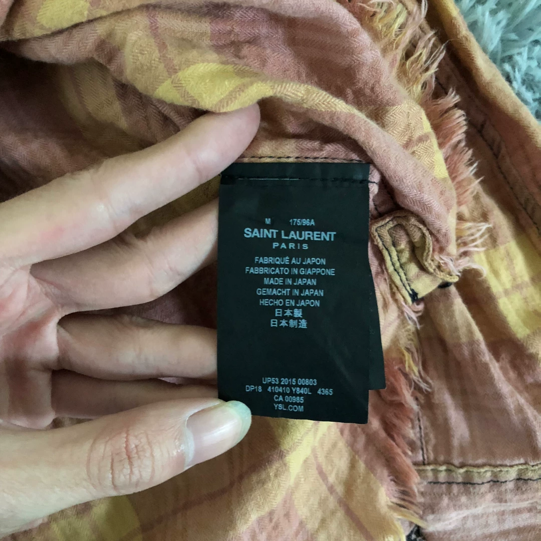 Saint Laurent 16SS Gradient Plaid Shirt — back