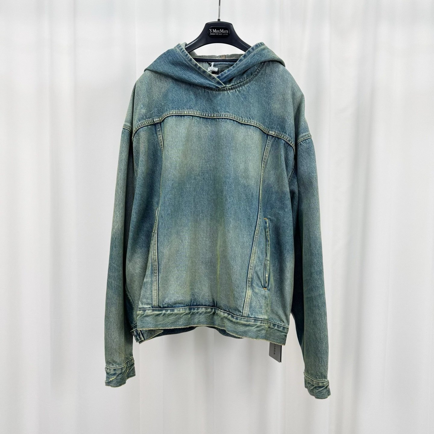 Balenciaga Washed Hooded Denim Jacket