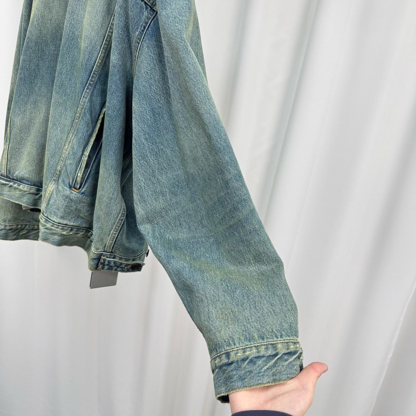 Balenciaga Washed Hooded Denim Jacket — back