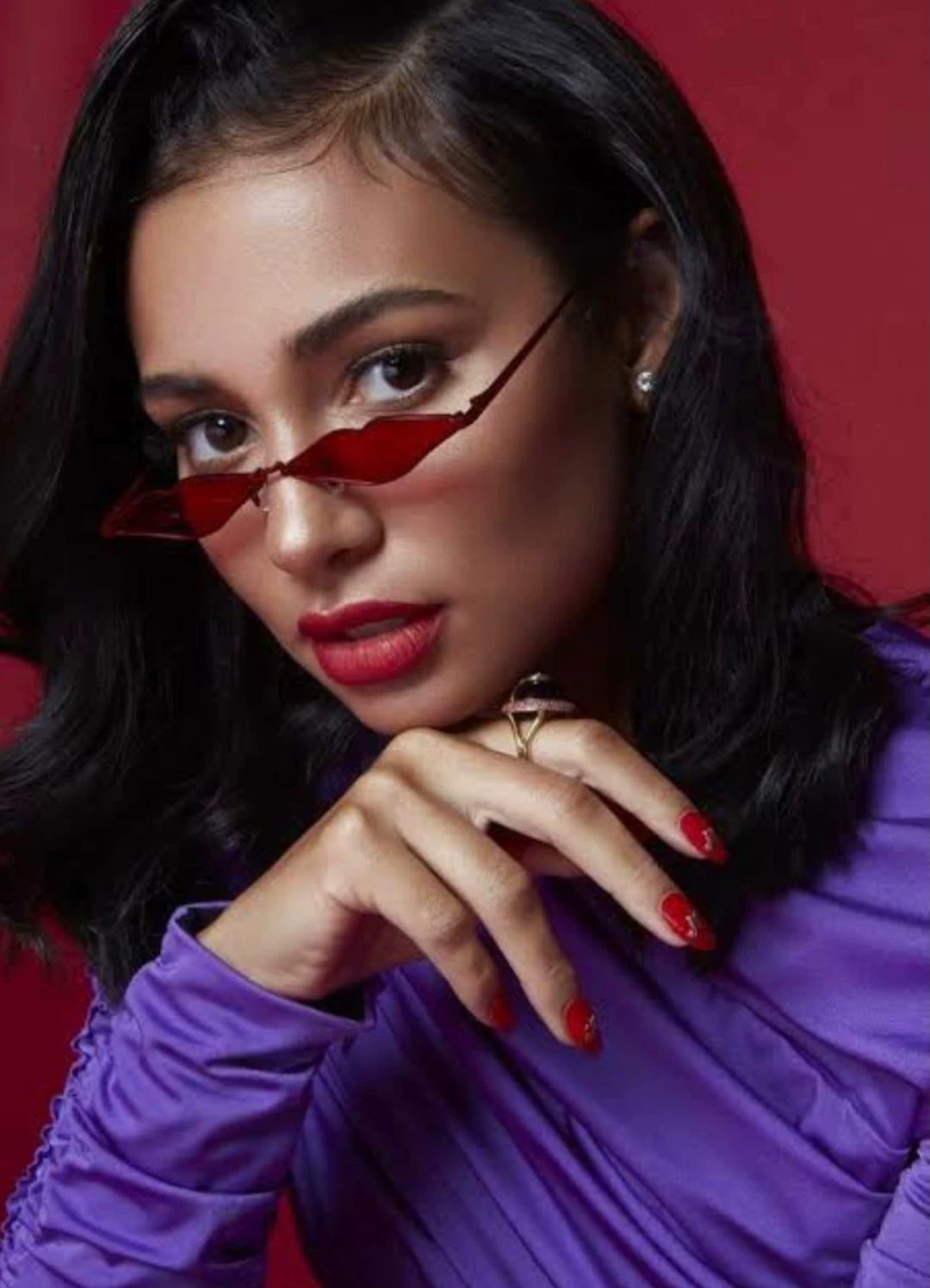 Roberi & Fraud Red Lip Sunglasses — front