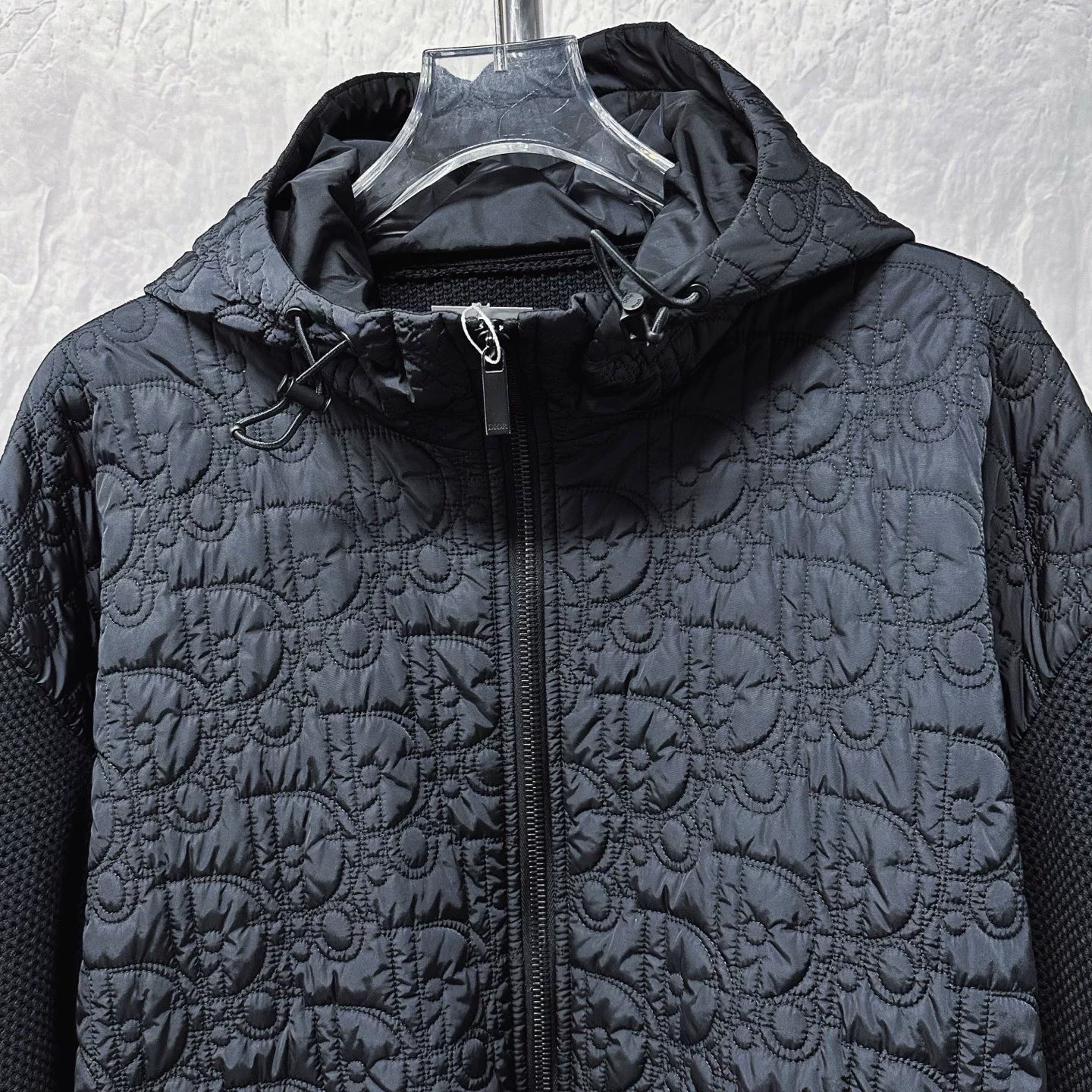 Dior SS26 Monogram Knit Hooded Jacket — front