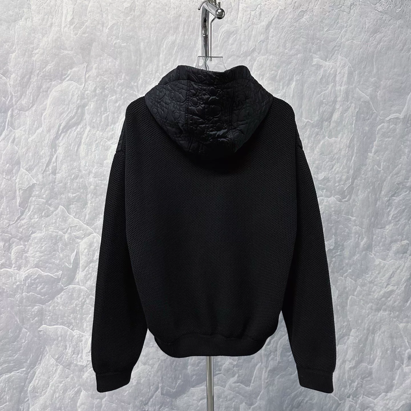 Dior SS26 Monogram Knit Hooded Jacket — back