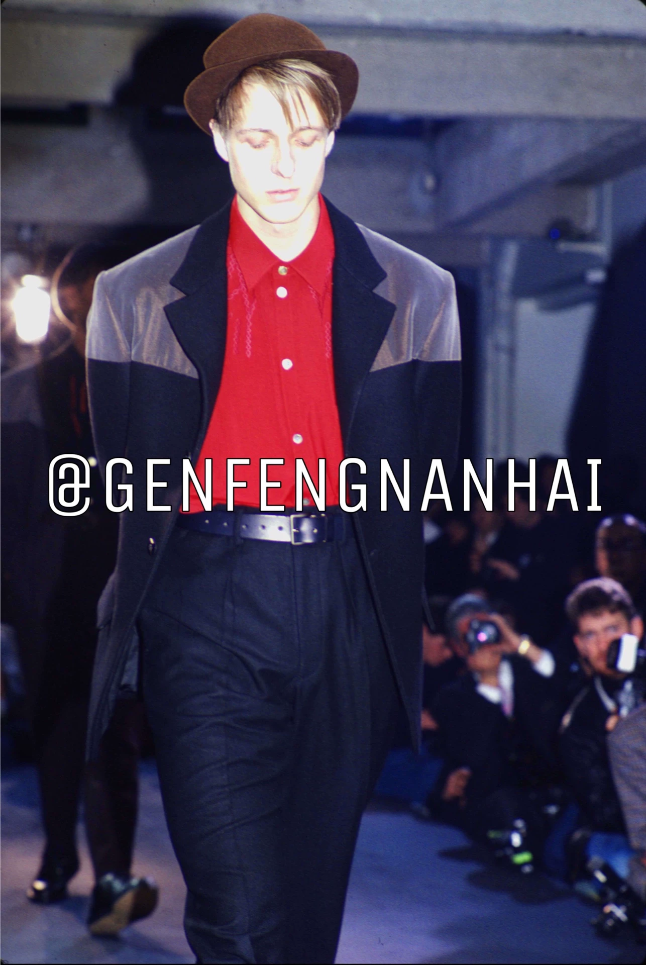 Yohji Yamamoto 88AW Moss Green Velvet Patchwork Suit — label