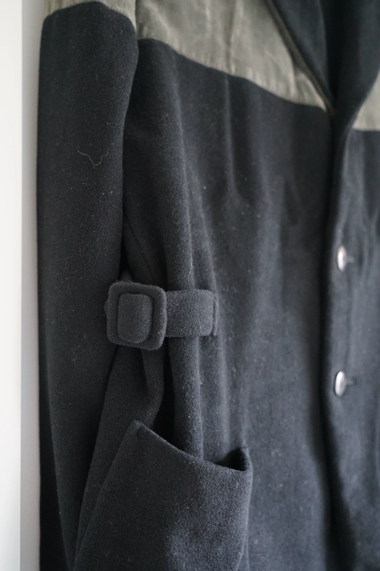 Yohji Yamamoto 88AW Moss Green Velvet Patchwork Suit — back