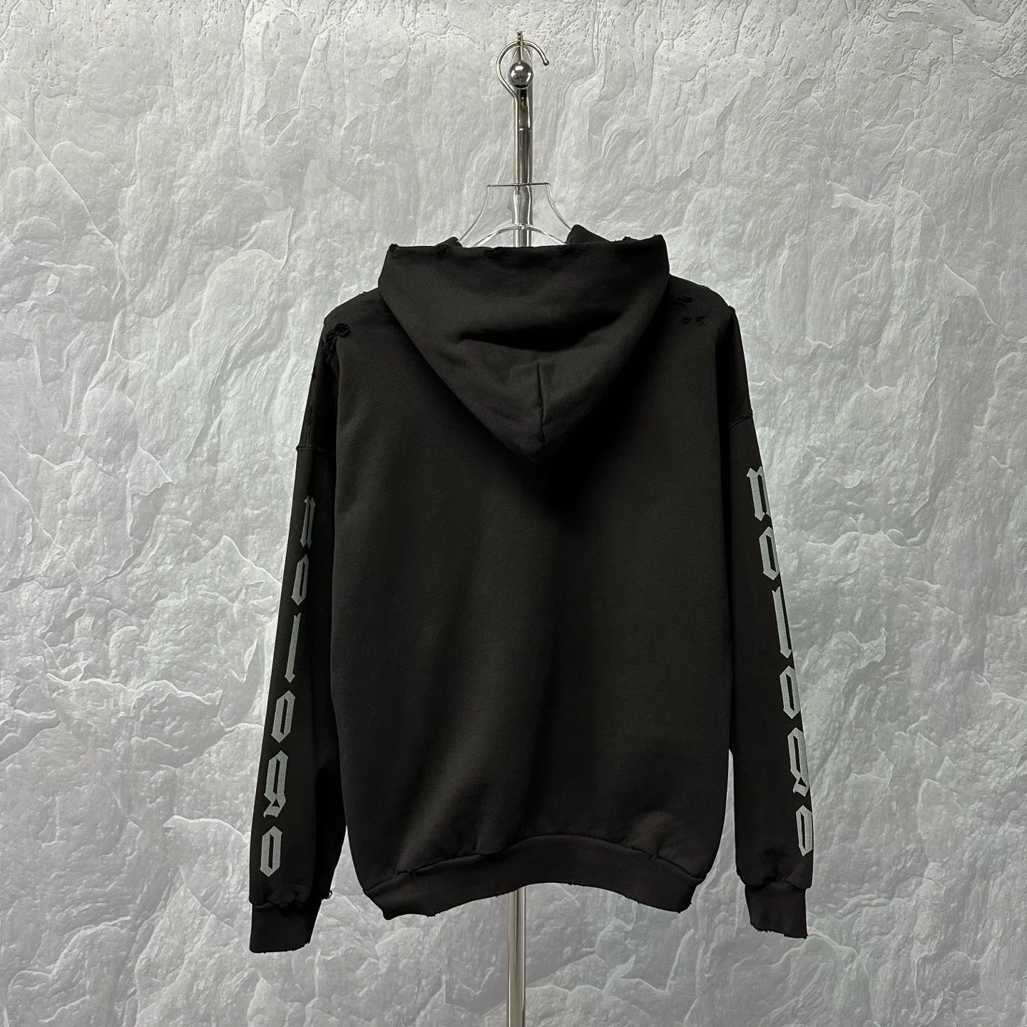 Balenciaga Distressed Print Hoodie S — back