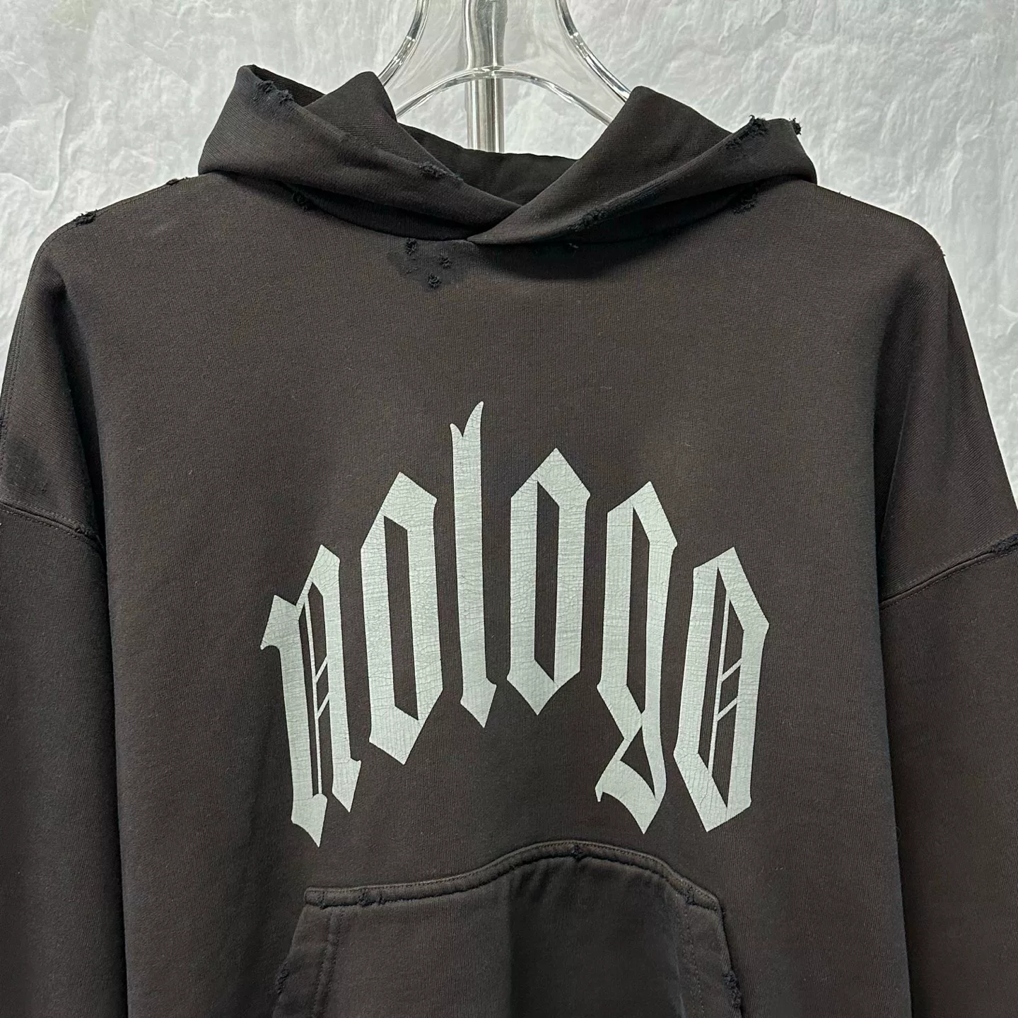 Balenciaga Distressed Print Hoodie S — front