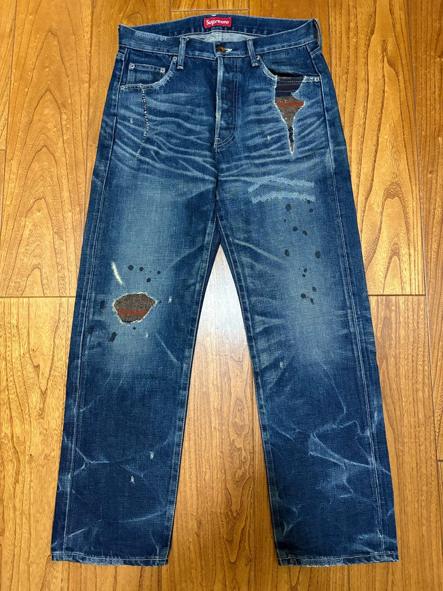 Neighborhood x Supreme Distressed Patch Washed Jeans