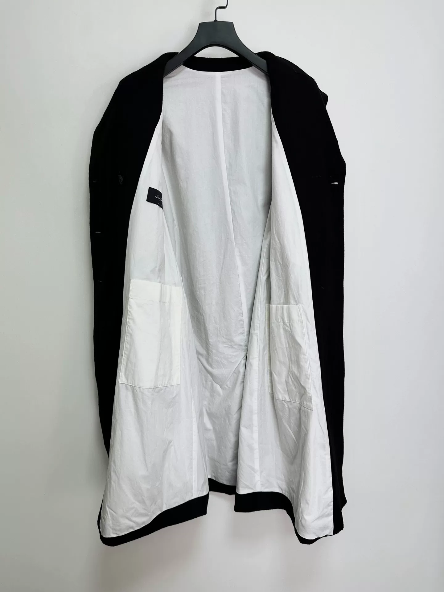 Bergfabel Double-Breasted Wool Long Coat — detail