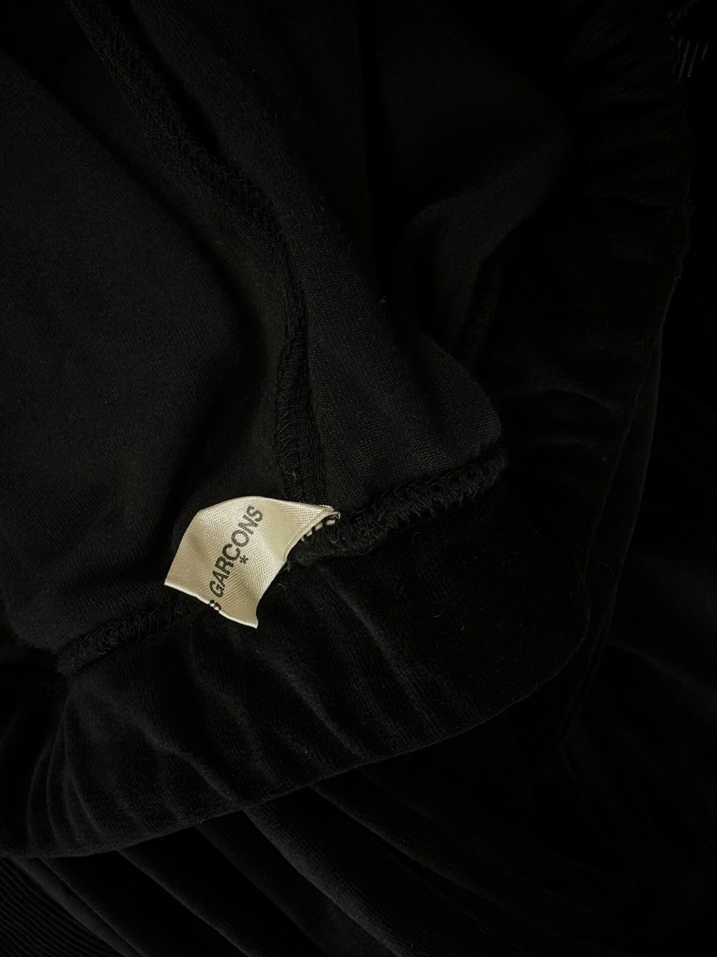 Comme des Garçons 02AW Velvet Runway Pants — back