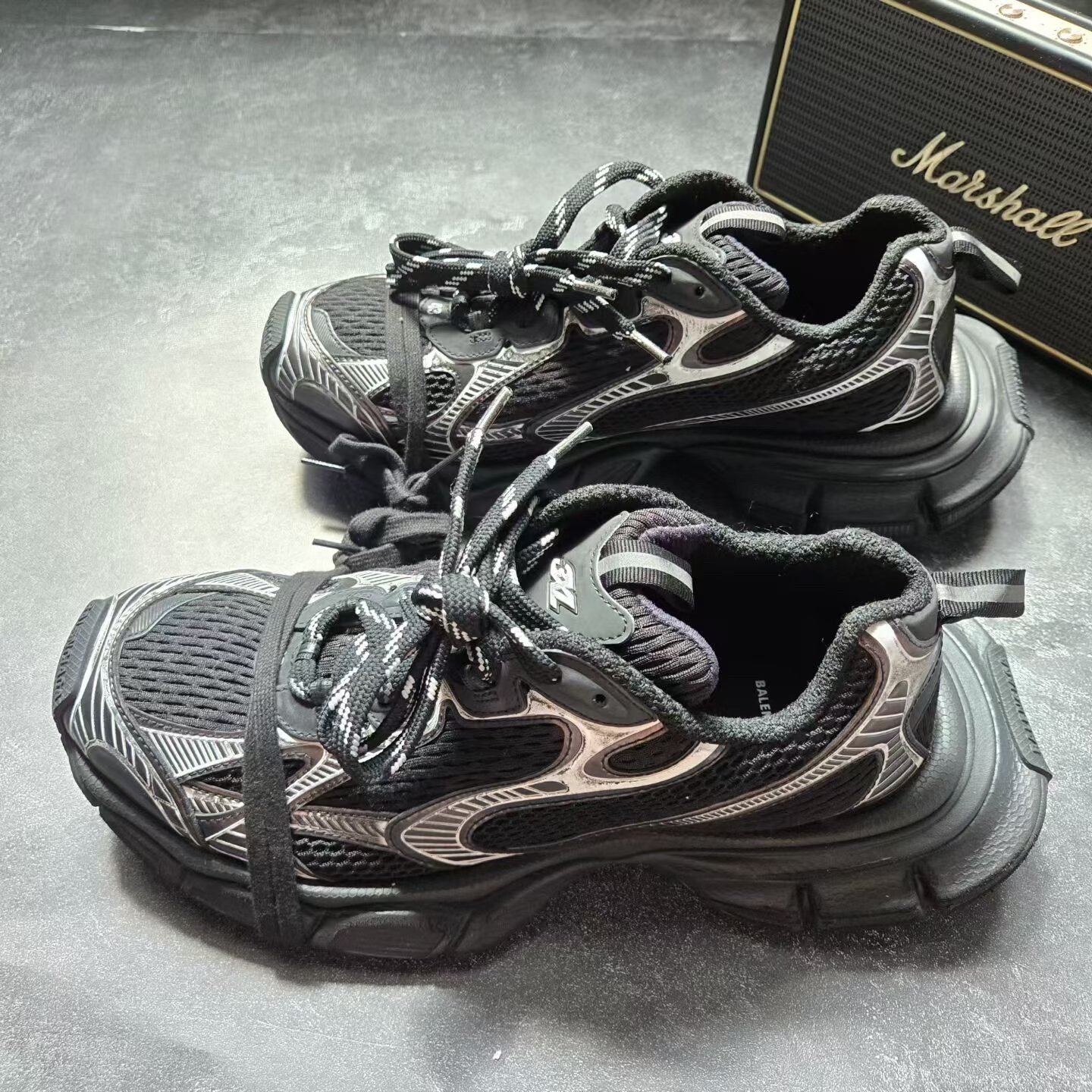Balenciaga 3XL Black Silver Dad Shoes