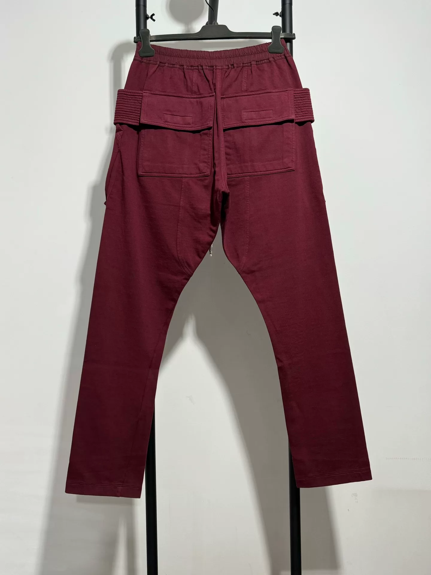 Rick Owens Maroon Cargo Straight-Leg Pants — front