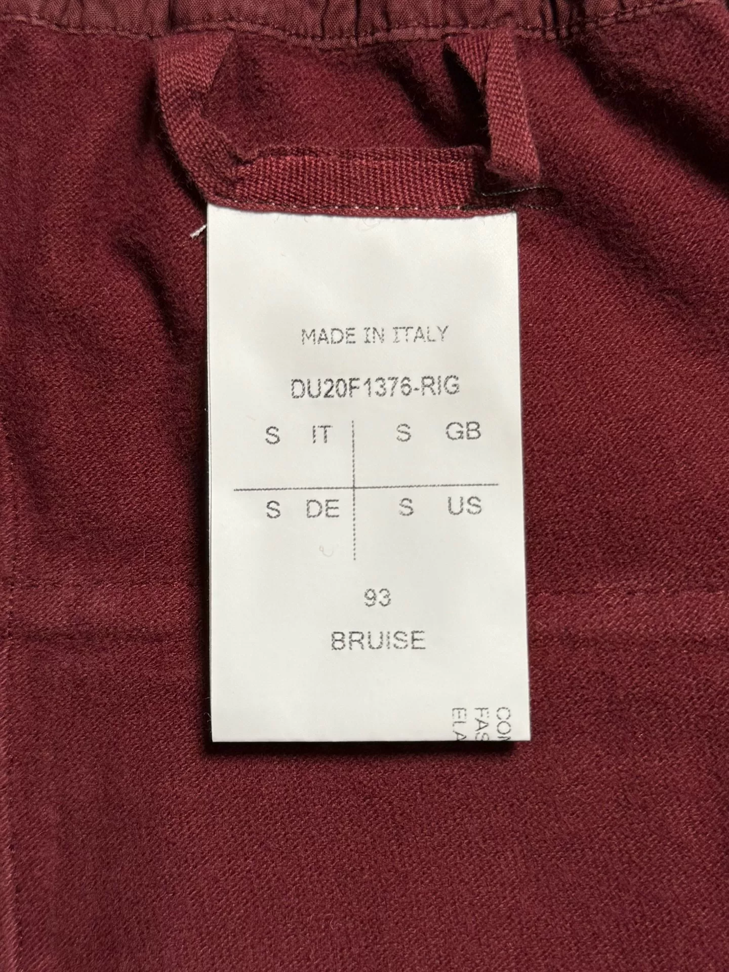 Rick Owens Maroon Cargo Straight-Leg Pants — detail