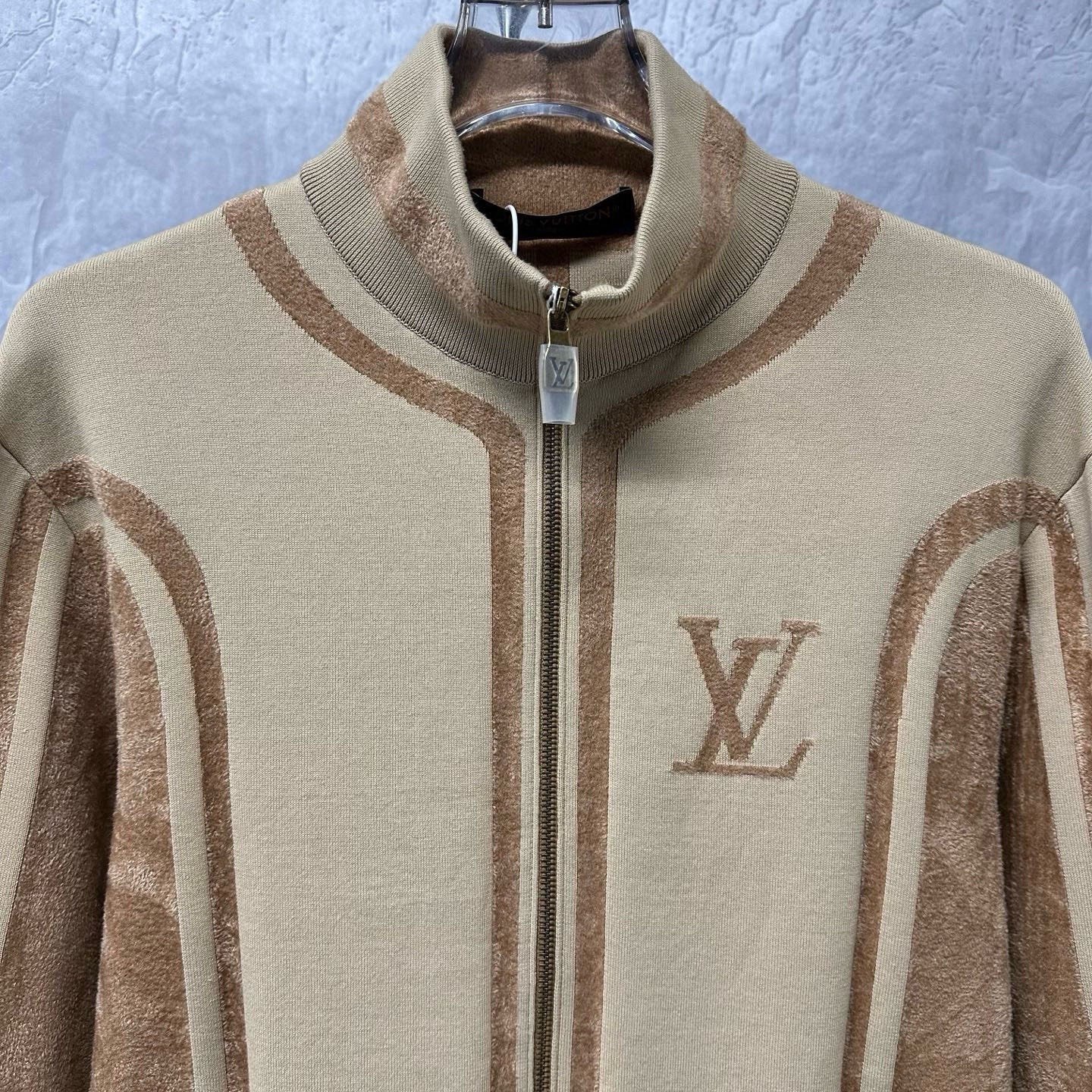 Louis Vuitton SS26 Logo Knit Zip Jacket — front